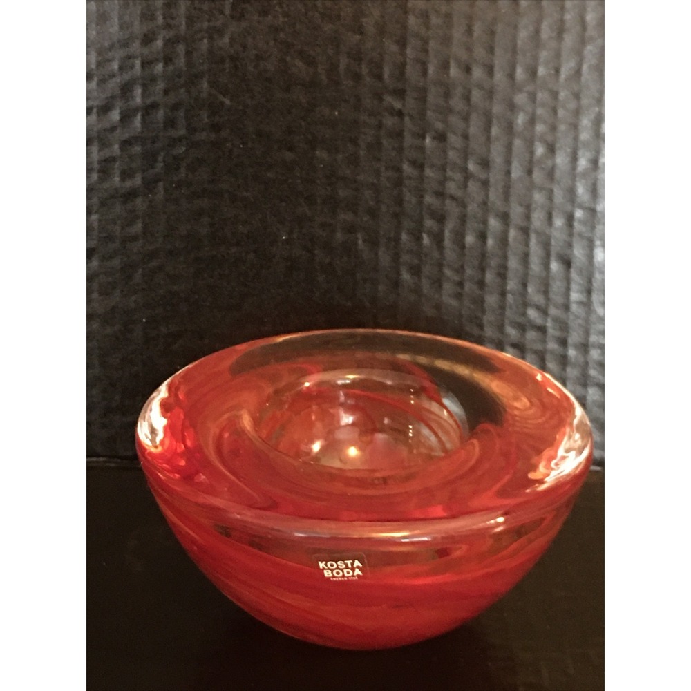 NEW Kosta Boda Candle Holder Red